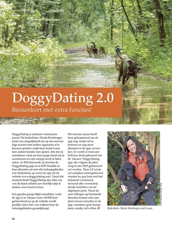 DoggyDating 2.0 Binnenkort met extra functies!Onze Hond magazine nr4 2019